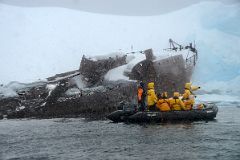02A Zodiac With Abandoned Old Whaling Ship The Gouvernoren In Foyn Harbour On Quark Expeditions Antarctica Cruise.jpg